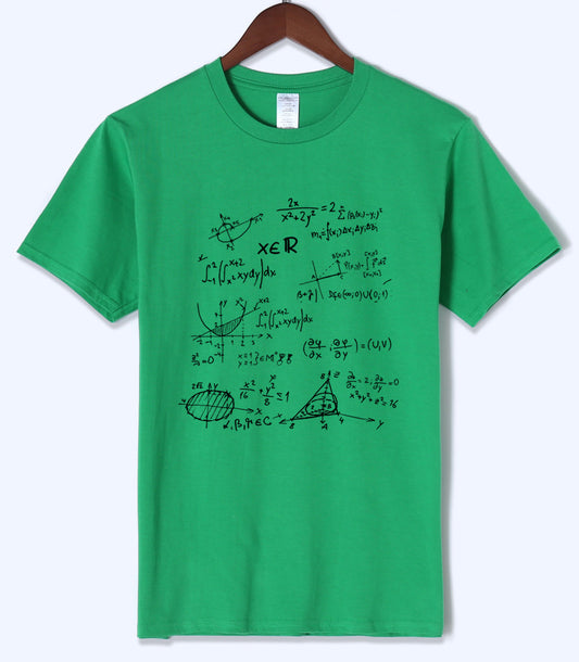 Math Formula Printed Cotton Crew Neck Men's T-Shirt