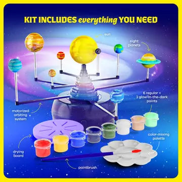 360° Orbiting Solar System For Kids, Paint & Build Model Kit