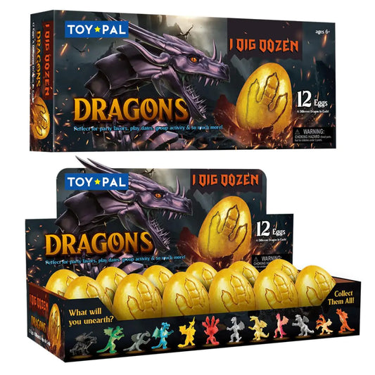 Dragon Eggs Dig Kit for Kids - 12 Pack Dragon Eggs Excavation Kit - Digging Kit with Dragon Toy Figures for Kids Age 6 Boys and Girls Science STEM Educational Toy Gift for 6 7 8 9 Year olds