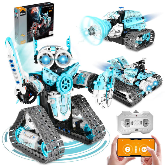 MOJINO STEM Robot Building Kit for Boys 6-12 APP & Remote Control RC Toy for Kids Science LearningDIY Educational Gift Set for Age 6 7 8 9 10 11 12+ Boys & Girls