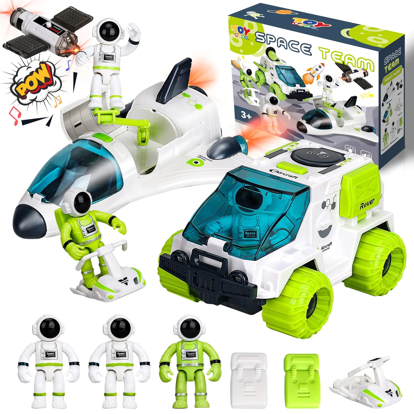 Life Space Toys Rocket Toys for Kids Space Shuttle Toys with Astronaut Figure and Space Rover Space Toys for Boys 5-12 Kids Planet Toys Stem Toys for Boys & Girls Astronaut Toys Kid Spaceship Toy