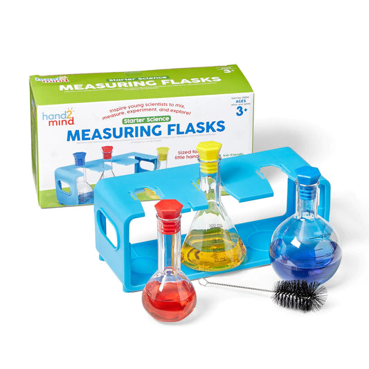 hand2mind Starter Science Measuring Flask Set Plastic Beakers for Kids Science Lab Equipment Measuring Toys for Kids Kids Chemistry Set Educational Science Kits Science Supplies for Classroom