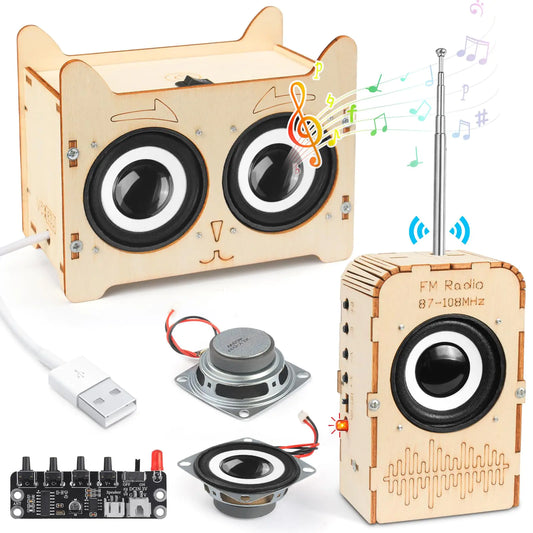 Poraxy Science Kits for Kids Age 8-12 12-14 STEM Toys for 8-13 Build Your Own Bluetooth Speaker & FM Radio 3D Puzzles DIY Projects Birthday Gifts for 9101114 15 16 Year Old Teen Boys Girls